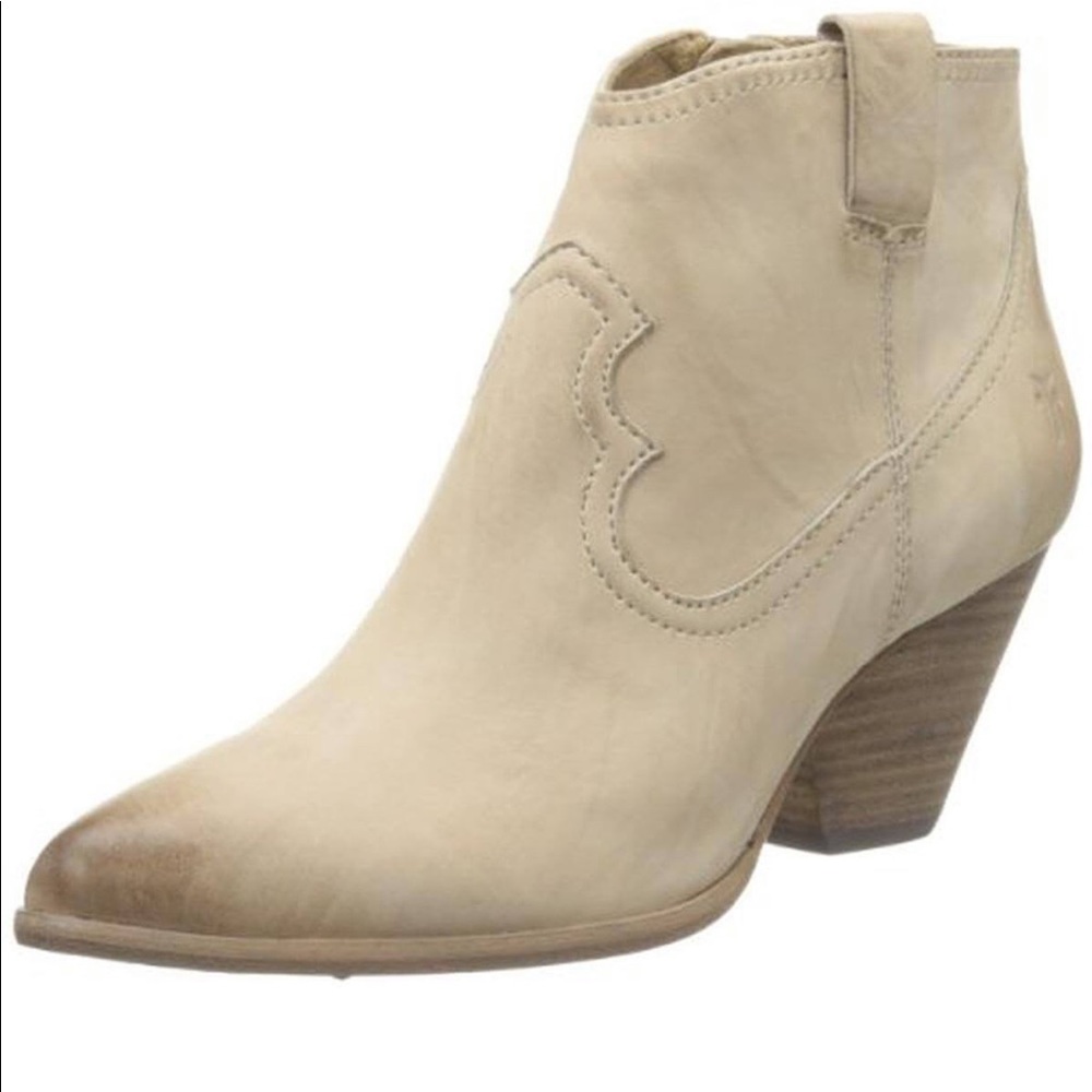 Frye leather Reina ankle bootie - ivory
